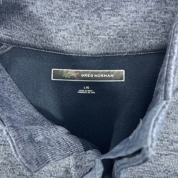 Greg Norman Mens Large Heather Blue Quarter 1/4 Snap Golf Pullover Sweater - Picture 3 of 7